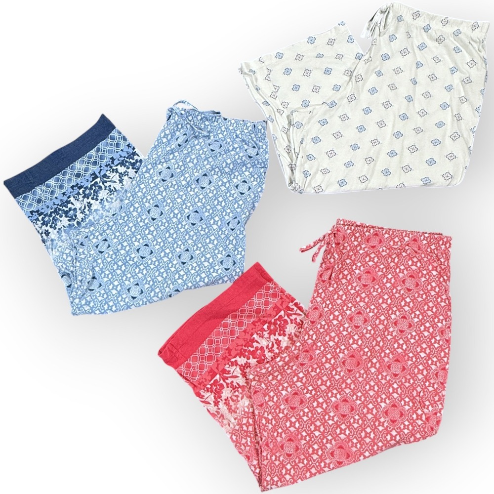 CHARTER CLUB Cropped Pajama Pants 3 Pair Bundle Womens XL Multicolor